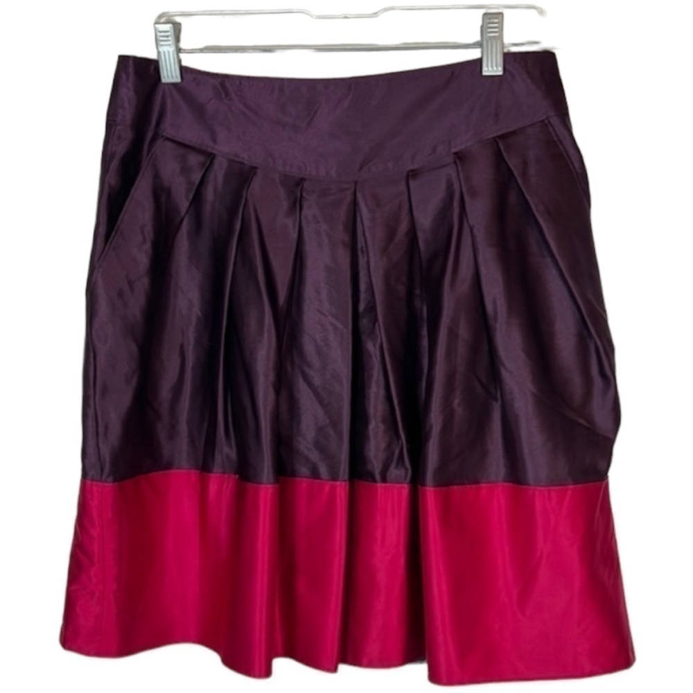 Club Monaco Maisie Silk Purple And Magenta Pleated Mini Skirt Size 4